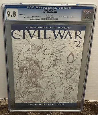 Marvel Civil War #2 2006 - Michael Turner Sketch Variant - CGC 9.8 • $169.99