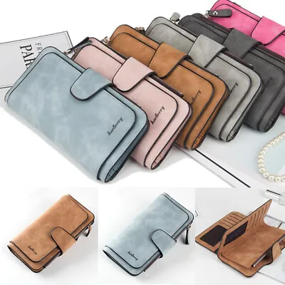 Womens Mens Soft Leather Wallet Long Clutch Checkbook Card Holder Purse Handbag • $9.99