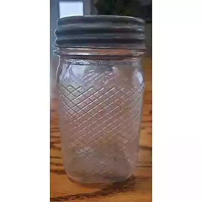 Vintage Art Deco Duraglass Diamond Pattern Pt. Jar • $29