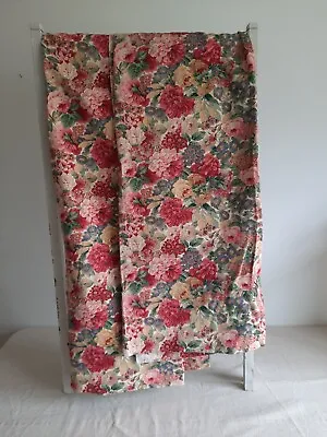 £39.99 • Buy Vintage SANDERSON Rose Peony Floral Curtains Shabby Chic W125.5cm D97cm Fabric