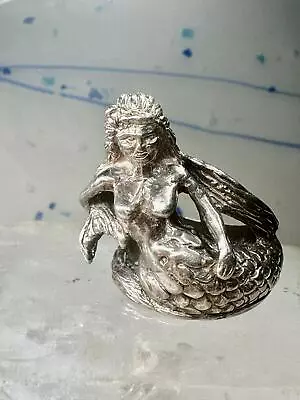 Vintage Mermaid Ring Size 10 Nautical Ocean Sterling Silver Women Men • $128