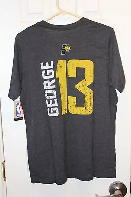 Gray Indiana Pacers Paul George (13) Distressed Graphics T-shirt (NWT) - Adult L • $17.50