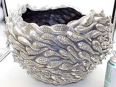 CHRISTINA ROMO CASTILLO EMILIAS DAUGHTER XL Cardumen Vase PURE SILVER FISH BOWL  • $5299.99