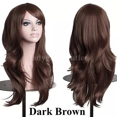 80cm Long Curly Cosplay Anime Party Full Wigs Hair Wavy Heat Resistant Hair Wig • $19.32