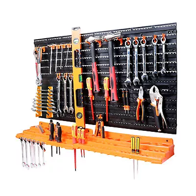 52Pc Tool Storage Rack Wall Mounted Holder Hooks For Wrench Spanner Screwdriver • $32.99