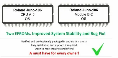 $33.85 • Buy Roland Juno-106 - Firmware OS Update Upgrade Eprom Set CPU & Module For Juno106