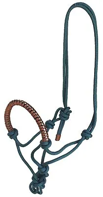 Cob Nylon Braided Rhinestone Noseband Rope Halter 606SE-HunterGreen • $16.99