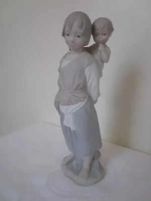 Vintage Lladro Mother & Child Figurine Handmade In Spain Porcelain Matte XLNT • $90