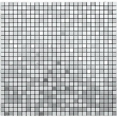 5 Sheets Mosaic Tile Stickers Self-adhesive Aluminium Mix Finish Silver Squares • £24.90