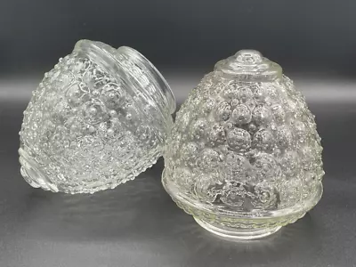 Glass Light Shade Vintage MCM Ceiling Porch CLEAR Acorn Beehive Bubble • $20