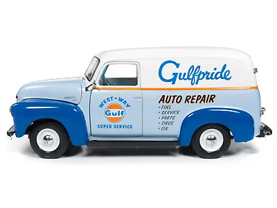 2019 1:18 AUTO WORLD *GULF* 1948 Chevrolet 3100 Suburban Panel Delivery *NIB* • $89.99