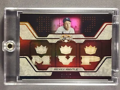 2008 Topps Triple Threads #TTR-7 Mickey Mantle /27 Game Used Jersey Bat Relic • $399.99