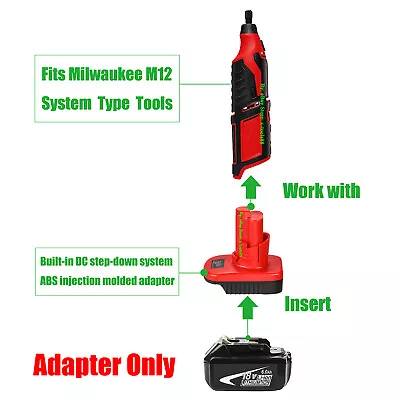 1 Adaptor For Makita 18v LXT BL1830B Type Battery To Milwaukee M12 Platform Tool • $19.85