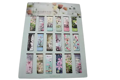 2x Novelty Arty Floral Flower Design Magnetic Bookmark Page Markers Free UK P&P • £1.95