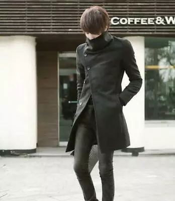 $60.83 • Buy Fashion Men's Korean Wool Blend Slim Fit Long Jacket Trench Coat Suit Outwear