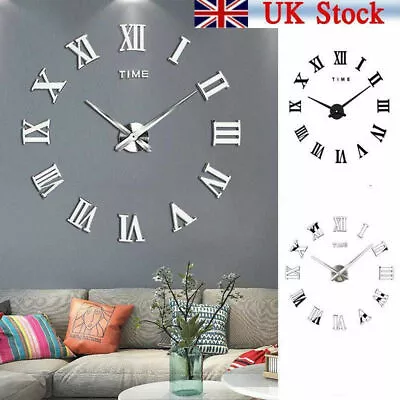 90cm Round Extra Large Roman Numerals Indoor Home Wall Clock Big Giant Open Face • £4.99