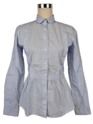 MiH Edwardian Cotton Shirt Size S Long Sleeve Blue Check Top By M.i.H Jeans UK 8 • £10