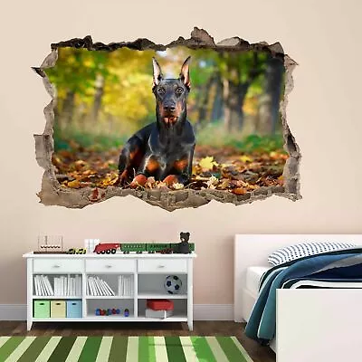 £15.99 • Buy Doberman Pinscher Dog Autumn Trees 3D Wall Sticker Mural Decal Kids Room CS50