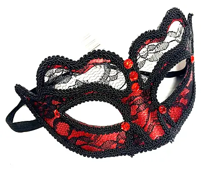 Lace Sexy Halloween Eye Mask Fancy Dress Costume Masquerade Vampire Devil • £6.99
