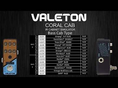 Valeton Coral Cab Bass / Guitar Cabinet Simulator Pedal With EQ • £35