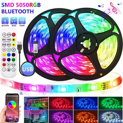 1m - 20M LED Strip Light Not Waterproof 5050 RGB Room Light With Remote • $15.73