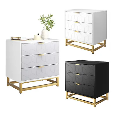 Drawers Dresser Bedroom Cabinet Chest Of Drawers Storage Organizer With 3 Drawer • $99.35