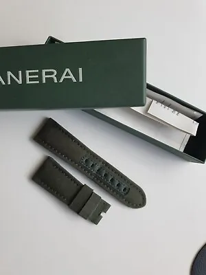 OFFICINE PANERAI OEM 26mm GREEN CANVAS STRAP FOR TANG BUCKLE WITH BOX & RECEIPT • £159.99