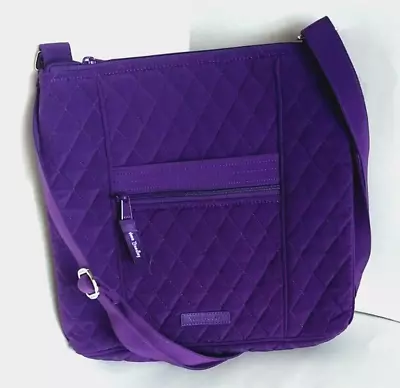NWT Vera Bradley Top Zip Hipster Crossbody Bag In Elderberry Purple Microfiber • $65