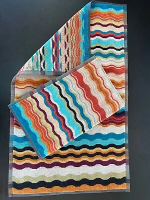 MISSONI HOME TWO HAND TOWELS 17x27in VELOURS New! Pair! • $95