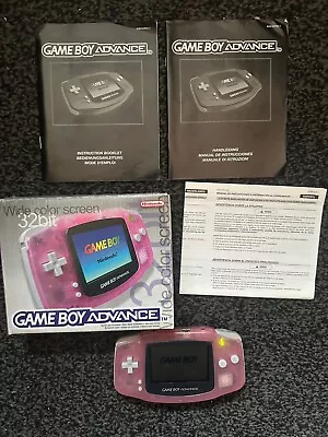 Game Boy Advance Console Clear Pink Boxed Excellent Condition Working • £99.99