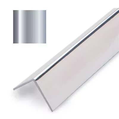 £10.99 • Buy Chrome Silver Effect PVC Angle 15mm X 15mm X 2.45mt (8ft) Wall Cladding Trim