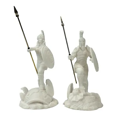 Set Athena Minerva & Ares Greek Roman Gods Cast Alabaster Sculpture Statue • $54.20