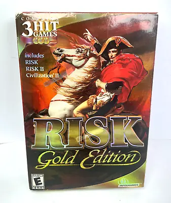 Risk Gold Edition PC CD-ROM 2002 Risk II Civilization II Game Infogrames SEALED • $64.95