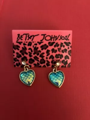 Betsey Johnson Earrings Heart Mermaid Dangle NWOT • $6