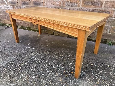 Arts And Crafts Style Carved Oak And Veneer Coffee Table Side Table • £139.99