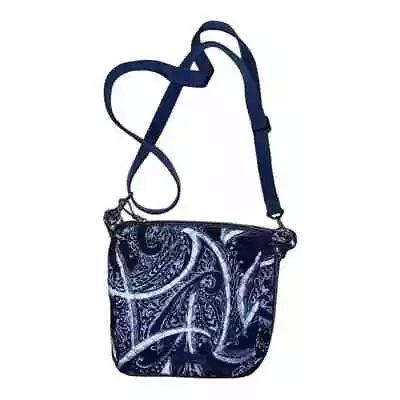 Vera Bradley Indio Carson Mini Hobo Crossbody Bag Blue Floral EUC • $22.99