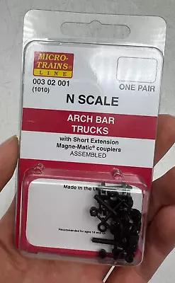Micro-Trains N Scale 1 Pair 00302001 Arch Bar Trucks W/ Magna-Matic Couplers • $9.99