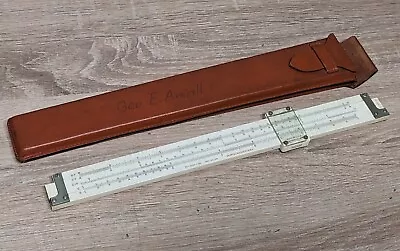 Vintage Keuffel & Esser K&E N4058W Beginners SLIDE RULE WOOD W/ Leather Holder  • $14.95