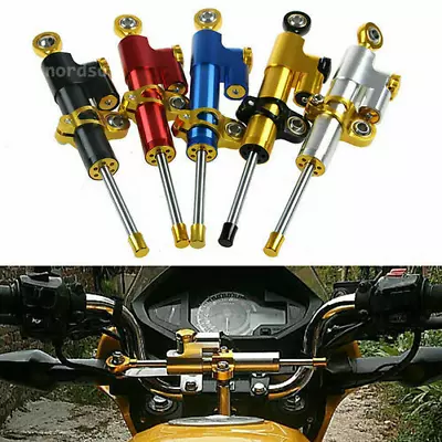 9Colors Steering Damper Motorcycle Stabilizer Linear Reversed Safety Control CNC • $46.99