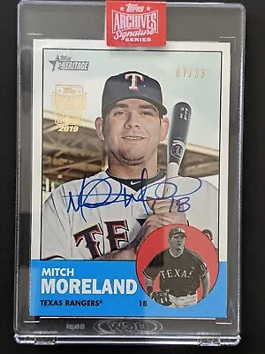 2019 Topps Archives Signature Series Mitch Moreland On Card Autograph Auto 07/33 • $19.99