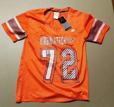 New VIRGINIA TECH HOKIES Youth Or Ladies BLING Football Jersey Small SWEET • $25.49