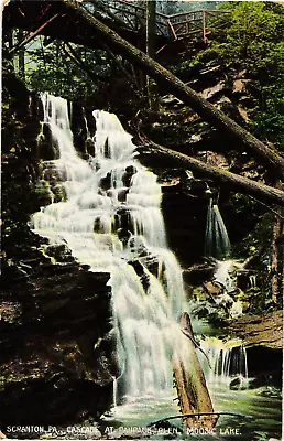 Cascade At Paupack Glen Moosic Lake Scranton PA Divided Postcard C1909 • $5.94