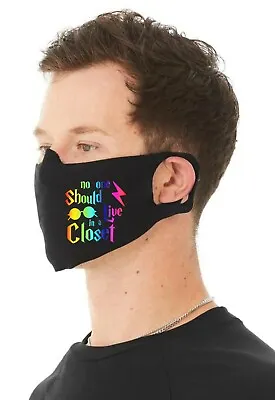 No One Should Live In A Closet Unisex 4 Ply Cotton Face Covering/Masks. LGBTQ • £9.99