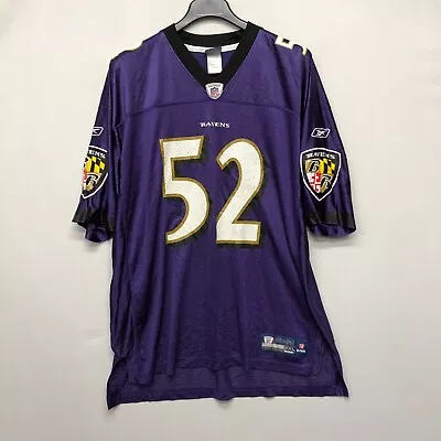 Vintage Rebook On Field NFL Ravens Ray Lewis #52 Jersey Size XXL 2XL B252 -14 • $44.99