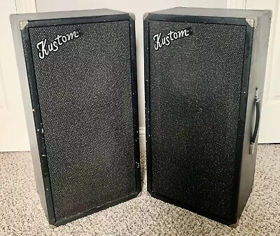 (2) Vintage Kustom 2-10 PA Speaker Cabinets  70's Rare • $175