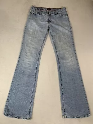 Vintage Von Dutch Jeans Womens Sz 27 Embroidered Light Wash Flare Low Rise Rare • $55.88