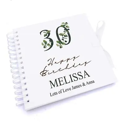 Personalised 30th Birthday Green Leaf Design Gift Scrapbook Photo Album UV-865 • £15.49