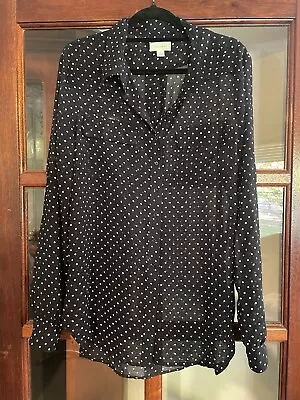 Witchery Ladies Long Sleeve Blouse Black And White Size 12 • $4.99