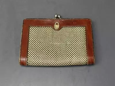 *Rare* John Romain Vintage Brown Leather + Tweed Ladies Wallet • $59.99