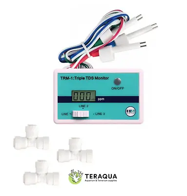 High Quality HM Digital TRM-1 Triple In-Line TDS Monitor RO Water Tester Meter • £59.10